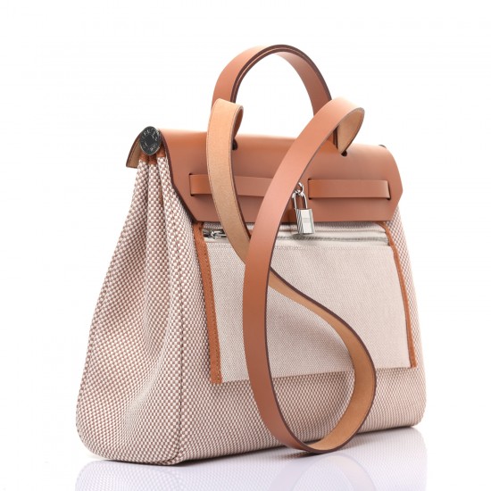 HERMES Vache Hunter Criss Viking Herbag Zip Retourne 31 PM Ecru Beige ...