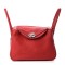 HERMES Taurillon Clemence Lindy 26 Rouge Casaque bag