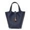 HERMES Taurillon Clemence Picotin Lock 18 PM Bleu Nuit