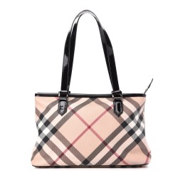 BURBERRY Supernova Check Regent Tote Black