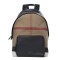 BURBERRY Mega Check Calfskin Abbeydale Simple Backpack Black Camel