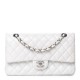 CHANEL Caviar Quilted Medium Double Flap White