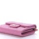 CHANEL Caviar Quilted Card Holder On Chain Pink