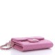 CHANEL Caviar Quilted Card Holder On Chain Pink