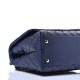 CHANEL Iridescent Caviar Quilted Small Coco Handle Flap Dark Blue