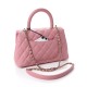 CHANEL Caviar Quilted Mini Coco Handle Flap Pink