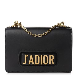 DIOR Calfskin J'Adior Chain Flap Bag Black