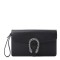 GUCCI Grained Calfskin Dionysus Clutch Wristlet Black