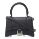 BALENCIAGA Grained Calfskin Hourglass Top Handle Bag Mini Black