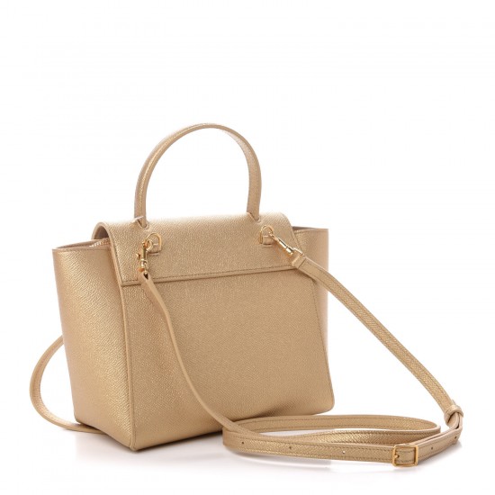 CELINE Laminated Calfskin Nano Belt Bag Gold