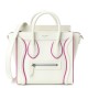 CELINE Smooth Calfskin Nano Luggage White Magenta