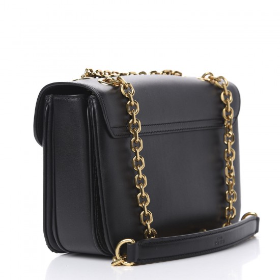 CELINE Shiny Calfskin Medium C Bag Black