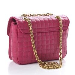 CELINE Calfskin Quilted Medium C Bag Pink