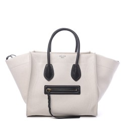 CELINE Cotton Canvas Medium Phantom Luggage White