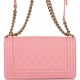 Chanel Pink Quilted Caviar Medium Boy Bag Light Gold Hardware