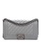 CHANEL Calfskin Quilted Medium Boy Flap Grey