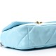 CHANEL Shiny Lambskin Quilted Medium 9 Flap Blue