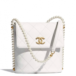 chanel Small Hobo Bag white