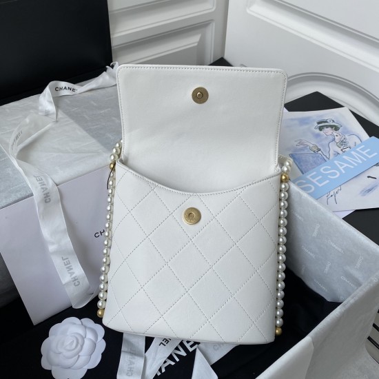 chanel Small Hobo Bag white