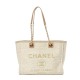 CHANEL Canvas Small Deauville Tote Light Beige