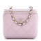 CHANEL Caviar Quilted Mini Vanity Case With Chain Light Pink