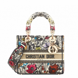 Dior Lady D-Lite five-pattern embroidery garden flower handbag