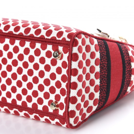 DIOR Canvas Medium DiorAmour Dots Lady D-Lite Red