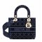 DIOR velvet series deep blue five grid Lady bag