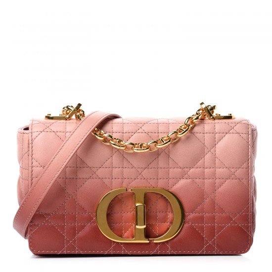 DIOR 1Lambskin Gradient Cannage Montaigne 30 Caro Bag Pink