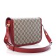 GUCCI GG Supreme Monogram 955 Horsebit Shoulder Bag Red