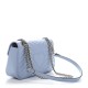 GUCCI Calfskin Matelasse Small GG Marmont Shoulder Bag Pastel Blue