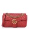 GUCCI Calfskin Matelasse Small GG Marmont Shoulder Bag Hibiscus Red