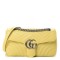 GUCCI Calfskin Matelasse Small GG Marmont Shoulder Bag Pastel Yellow