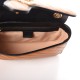 GUCCI Vintage Effect Calfskin Matelasse Small Striped GG Marmont Shoulder Bag Cognac Black