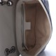 GUCCI Vintage Effect Calfskin Matelasse Small Striped GG Marmont Shoulder Bag Blue Beige