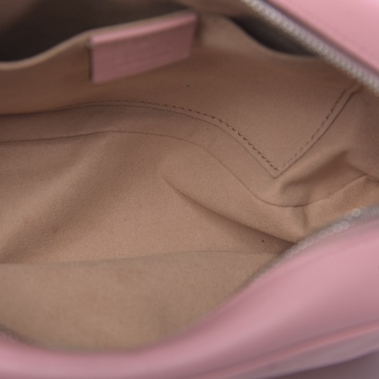 GUCCI Calfskin Matelasse Small GG Marmont Bag Pastel Pink