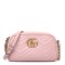 GUCCI Calfskin Matelasse Small GG Marmont Bag Pink