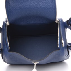 HERMES Taurillon Clemence Mini Lindy 20 Deep Bleu