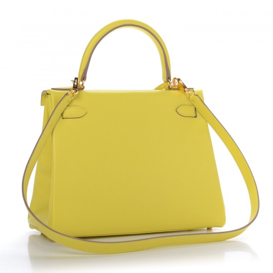 HERMES Evercolor Kelly Retourne Lime