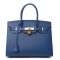 HERMES Madame Calfskin Birkin Sellier Deep Blue