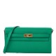 HERMES Epsom Kelly Wallet To Go Vert Jade Bleu Brume