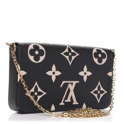 LOUIS VUITTON Empreinte Monogram Giant Crafty Pochette Felicie Black Creme