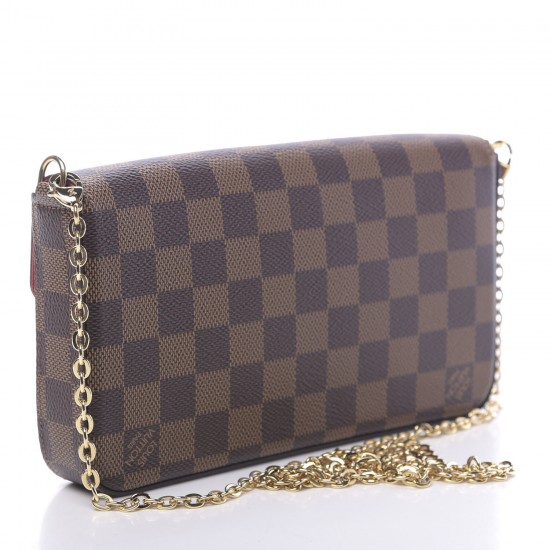 LOUIS VUITTON Damier Ebene Pochette Felicie Chain Wallet