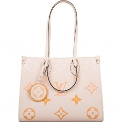 Louis Vuitton Creme Saffron By The Pool Empreinte Giant Monogram OnTheGo MM