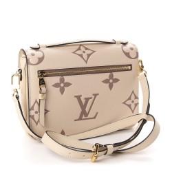 LOUIS VUITTON Empreinte Monogram Giant Pochette Metis Creme Bois De Rose