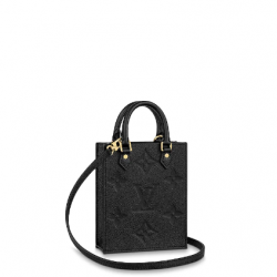 Louis Vuitton Petit Sac Plat Bag Monogram Empreinte Leather Black Organ Bag