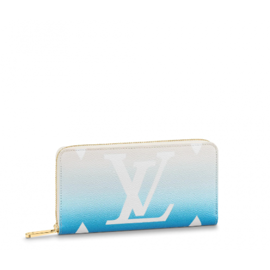 Louis Vuitton Iconic Monogram Canvas Zip Wallet Gradient Blue