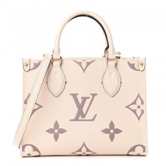 LOUIS VUITTON Empreinte Monogram Giant Onthego MM and PM Cream Rosewood