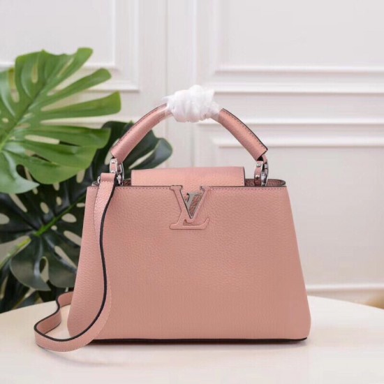 LOUIS VUITTON Taurillon Capucines PM Magnolia