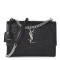 YSL Calfskin Crocodile Embossed Medium Monogram Sunset Black